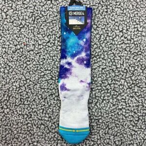 Greg Lutzka x Merge4 Crew Socks Men Size L (7-12) Sapphire Sky, 1 Pair New